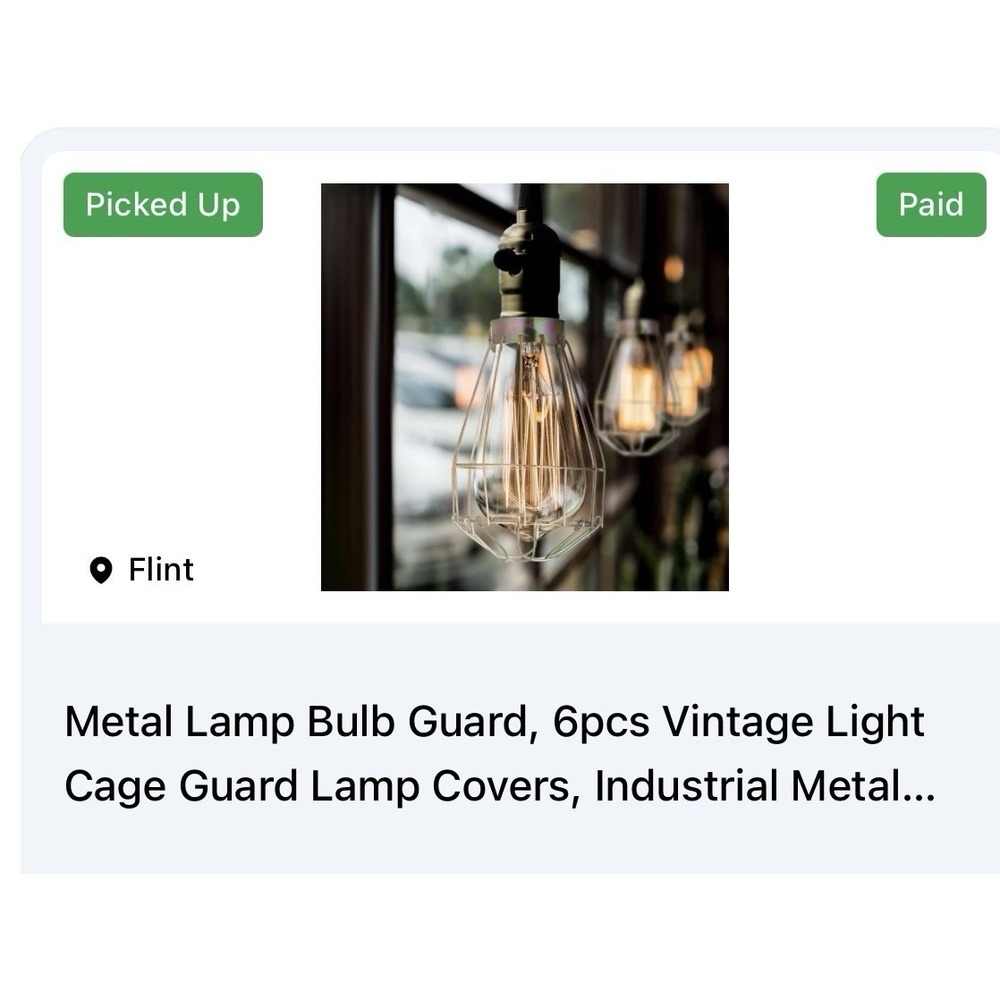 6 Pack Industrial Metal Light Cage Guard Lamp Bulb Covers Vintage Farmhouse